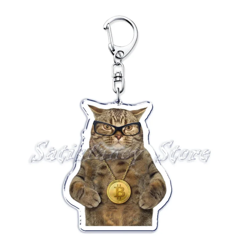 Cute Fun Bread Cat Funny Meme Key Chain Keychains Ring for Accessories Bag Pendant Keyring Jewelry Fans Love Gifts