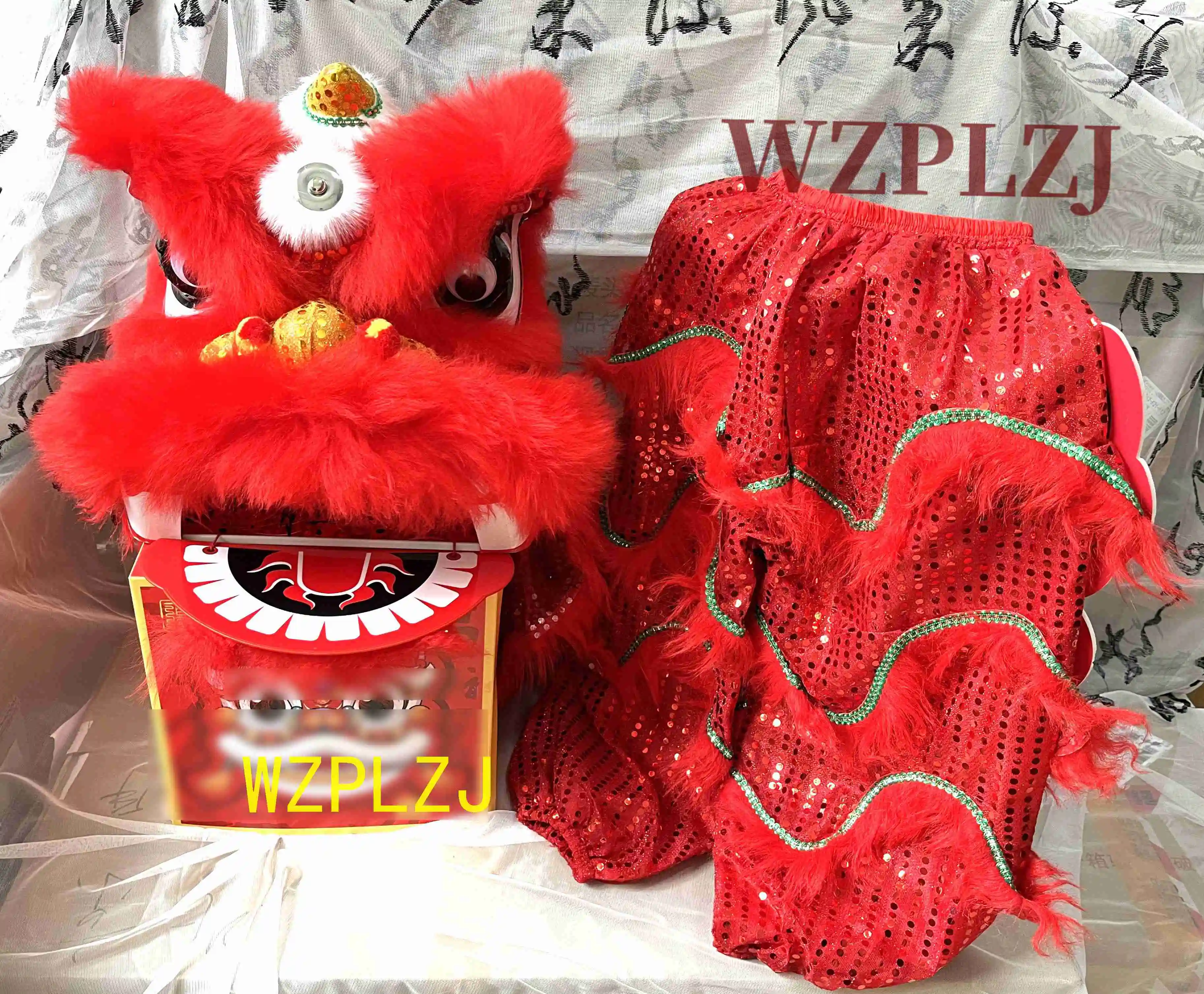 Blinking eyes Props Outside Decorate 14inch  5-9 Age Lion Dance Costume pants Props Child Gift Party Parade Stage Mascot China