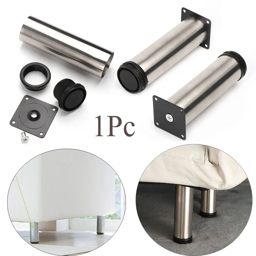 Durable Stainless Steel Sofa Level Feet Round Stand Height Control Chair Fittings Adjustable Furniture Leg