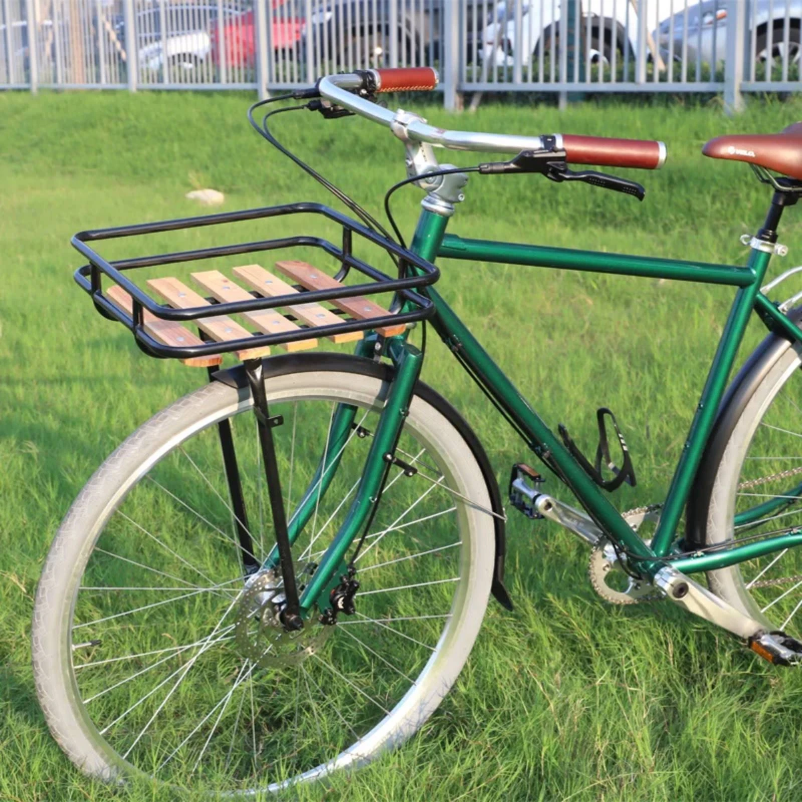 

Cycle Front Basket Vintage Design Metal Front Basket Large Capacity Easy to Install