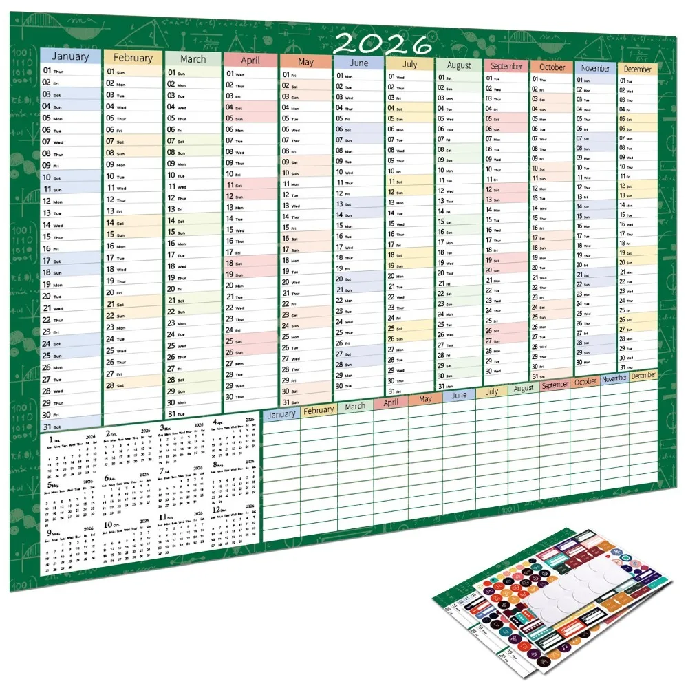 

2026 Large Wall Calendar Annual Planner To Do List Schedule 365 Days Planner Sheet Agenda Organizer Yearly Daily Calendar