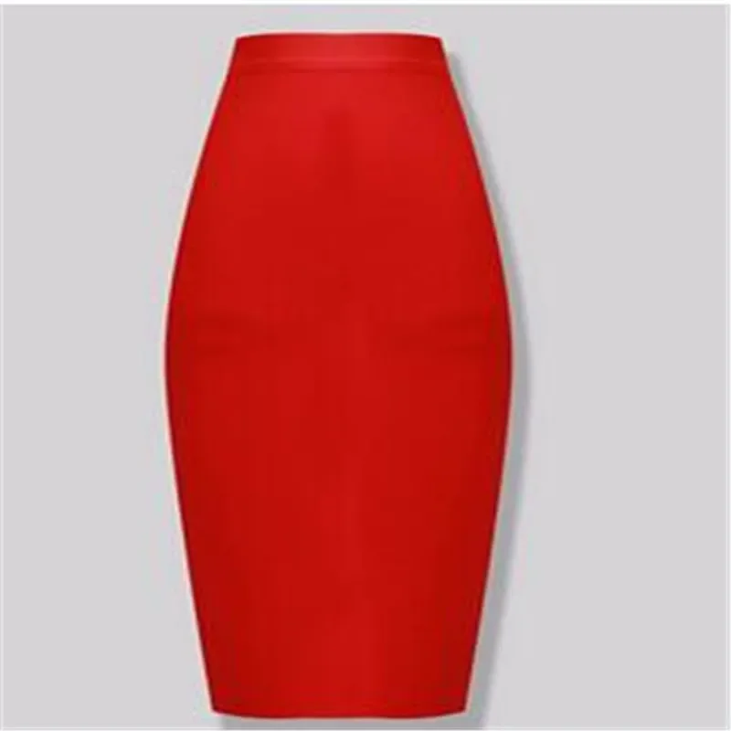 

13 Colors New Fashion Women Sexy Pink Yellow Bandage Skirt Elastic Elegant Pencil Skirts 78cm