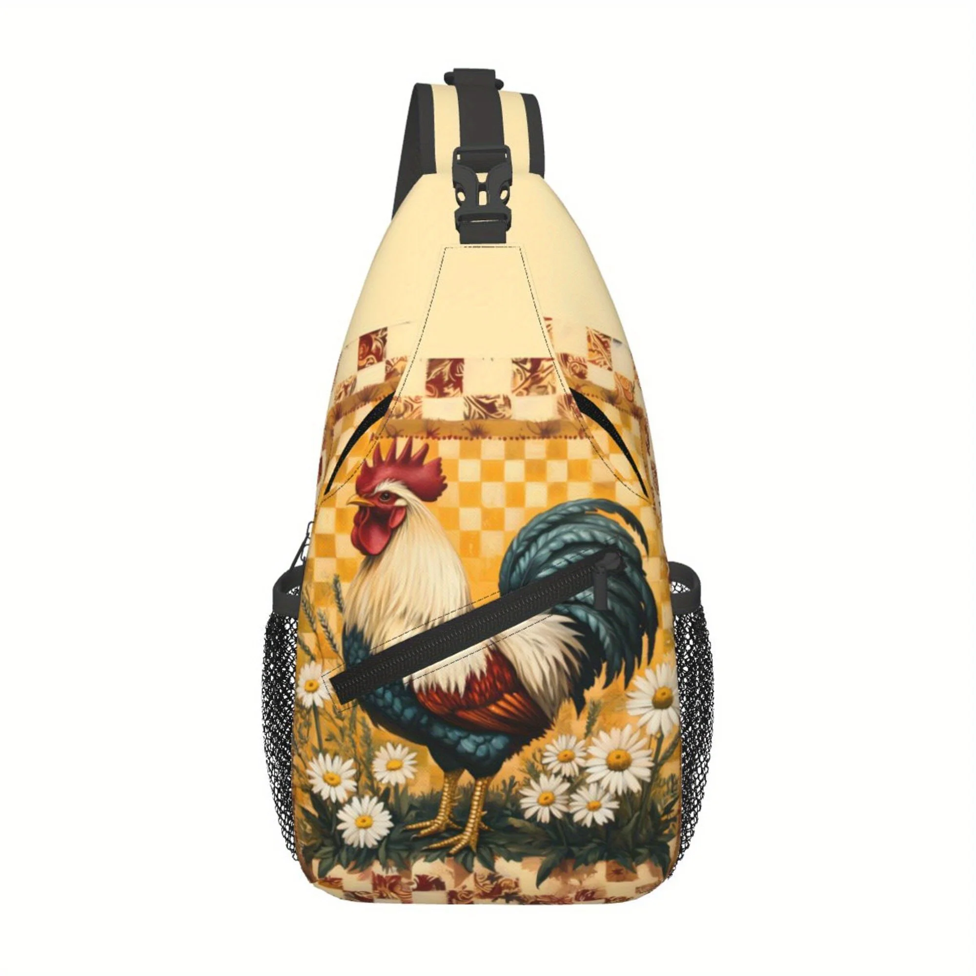 

Colorful Rooster Printing Unisex Chest Bag Crossbody Backpack Fashion Handbag Multifunctional Crossbody Shoulder Bag Travel