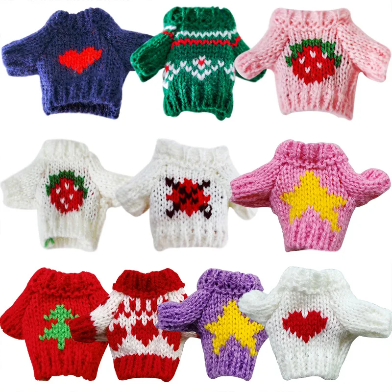 Kawaii Sweater for Ob11 & 16-17cm BJD Dolls - Cute Knit Doll Clothes, Fashion Accessories for Ball Jointed Dolls