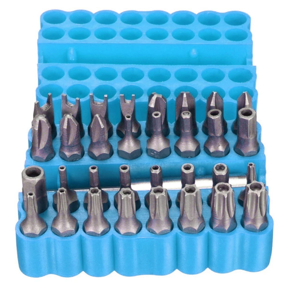 33pcs Tamper Proof CRV6150 Screwdriver Bit Set with Magnetic Holder for Any Drills Screwdriver Nutdrivers Bits Hand Tools