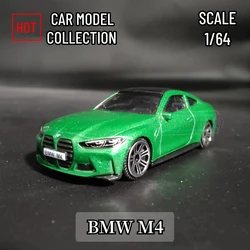 Scale 1/64 BMW M4 Replica Metal Mini Car Model Sandbox Ornament Miniature Art Vehicle Diecast Figure Kid Boy Xmas Gift Toy