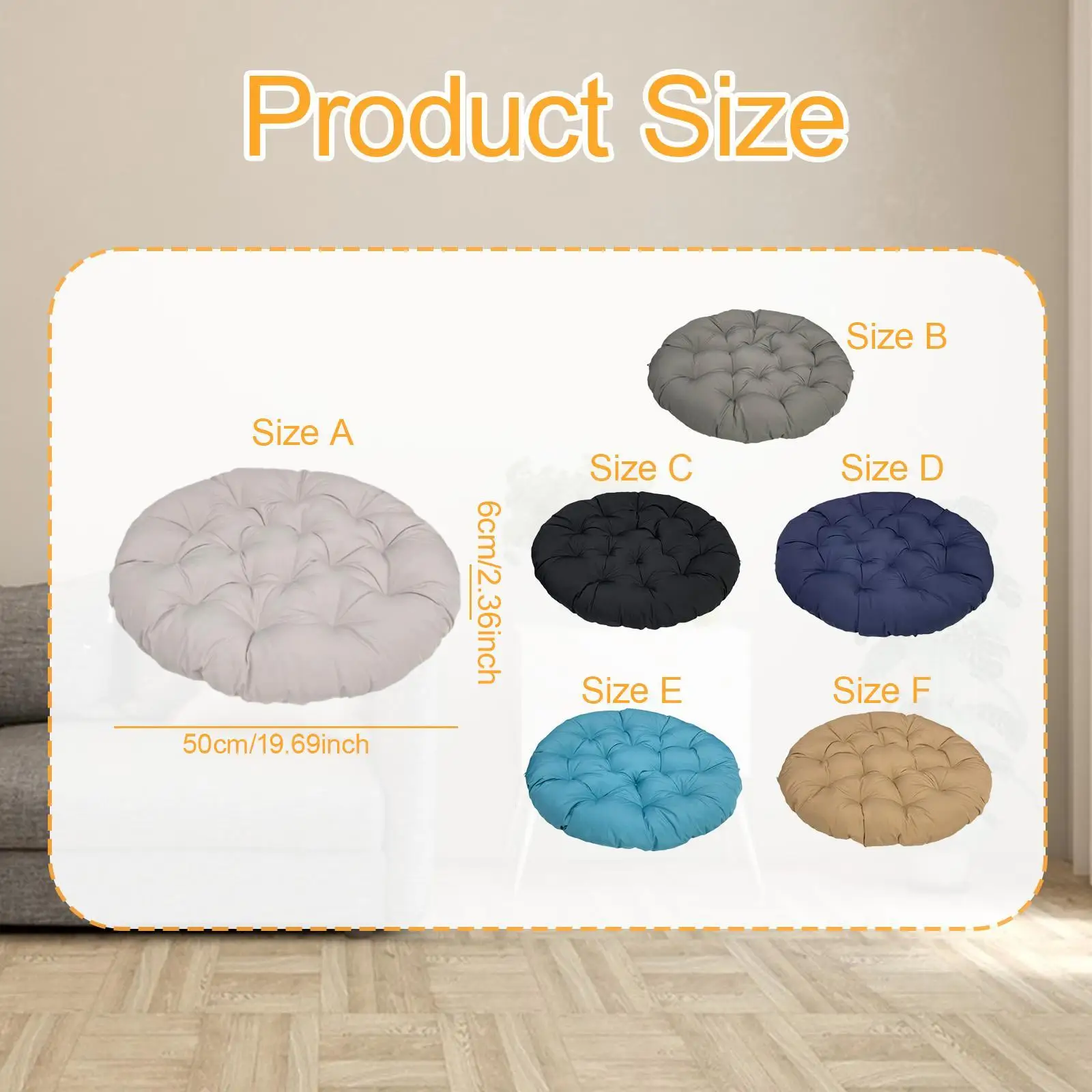 Egg Chair Cushion Padded Seat Cushion Hanging Chair Cushion Thick Garden Chair Mat for Sofa Family Rooms Meditation Only Cushion