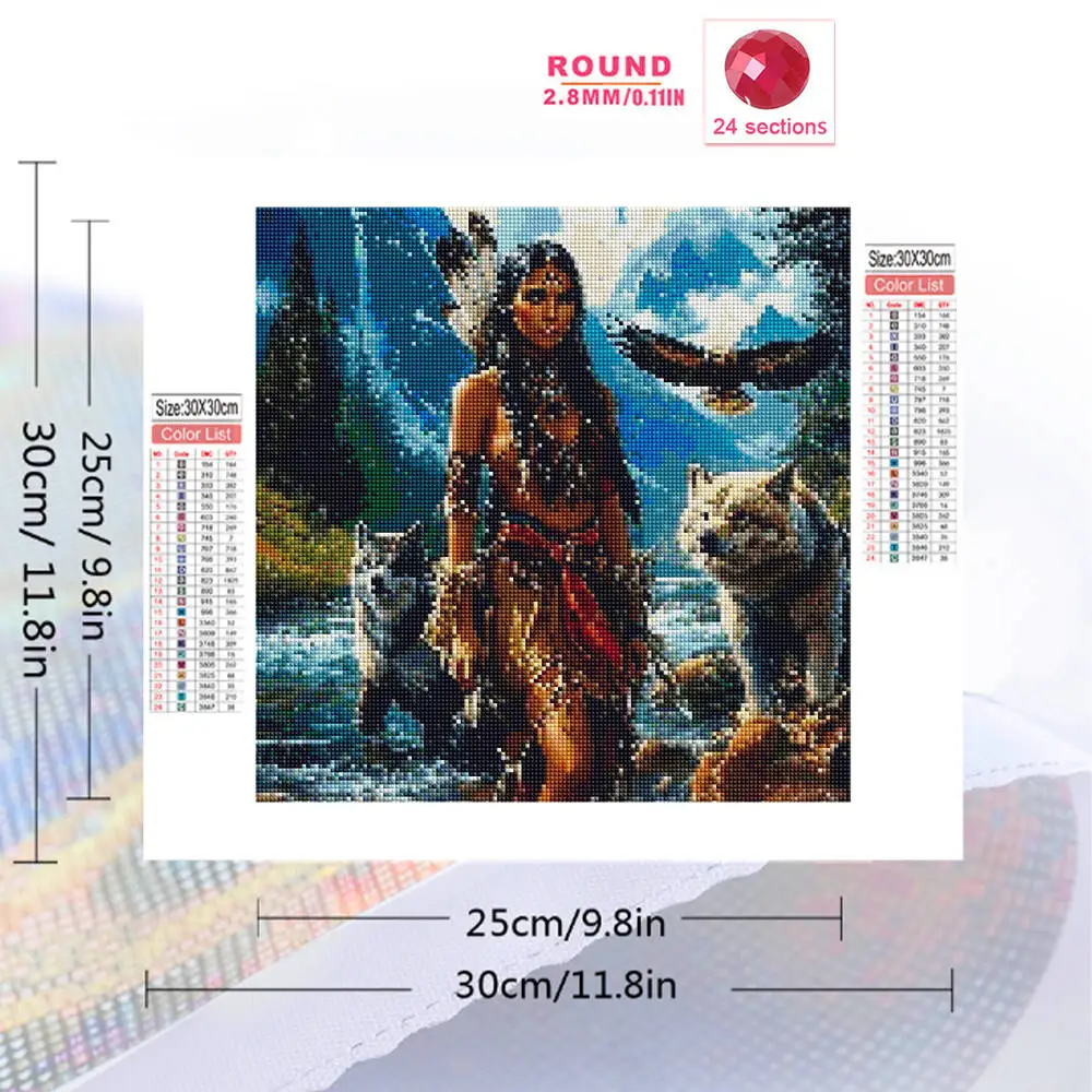 Evershine New Arrival Diamond Mosaic Woman Portrait DIY Picture Rhinestones Eagle Diamond Painting Wolf Animal Wall Decor