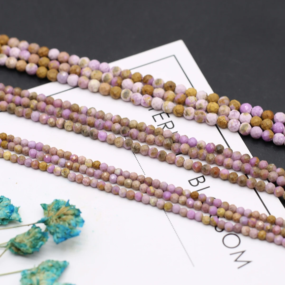 3mm Natural Gemstone Bead Small Loose Faceted Minerals Spacer Bead for Jewelry Making DIY Bracelet Necklace Accessory