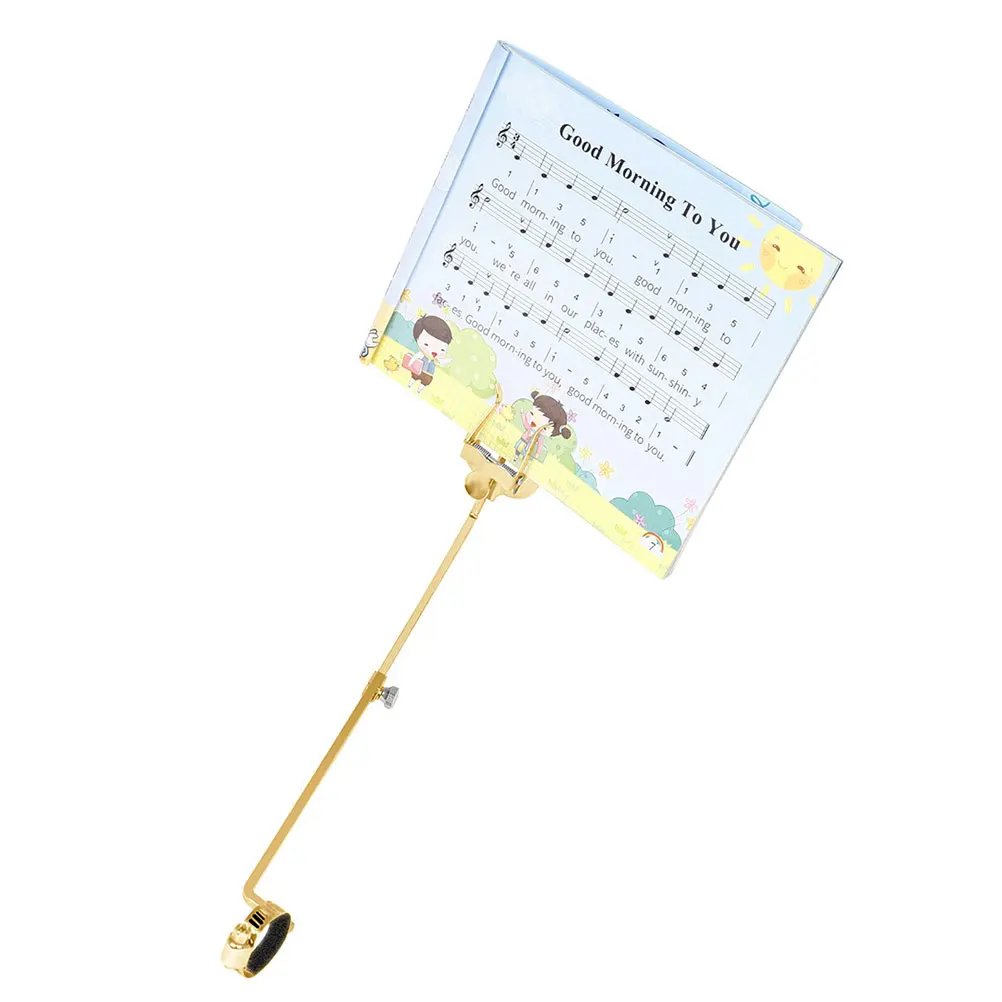 

1pcs Portable Flute Lyre Sheet Music Holder Durable Iron Clip Secure Design Flute Clarinet Trumpet Accessories Easy Carry For