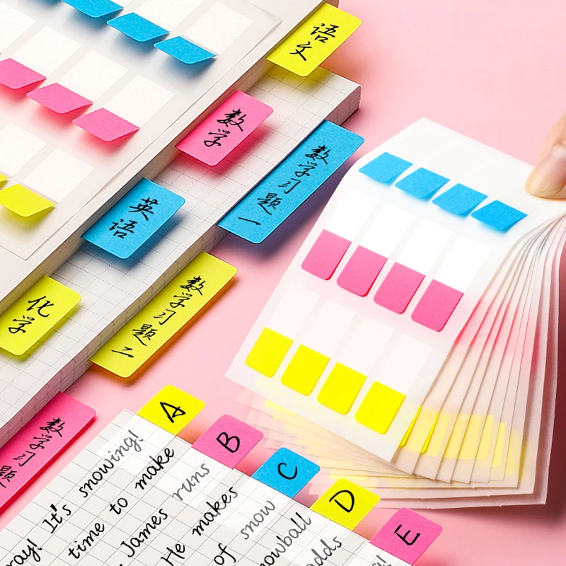 360Pcs Colorful Sticky Notes Memo Pad Self Adhesive Bookmark Memo Sticker Bookmarks School Office Students Stationery Supplies