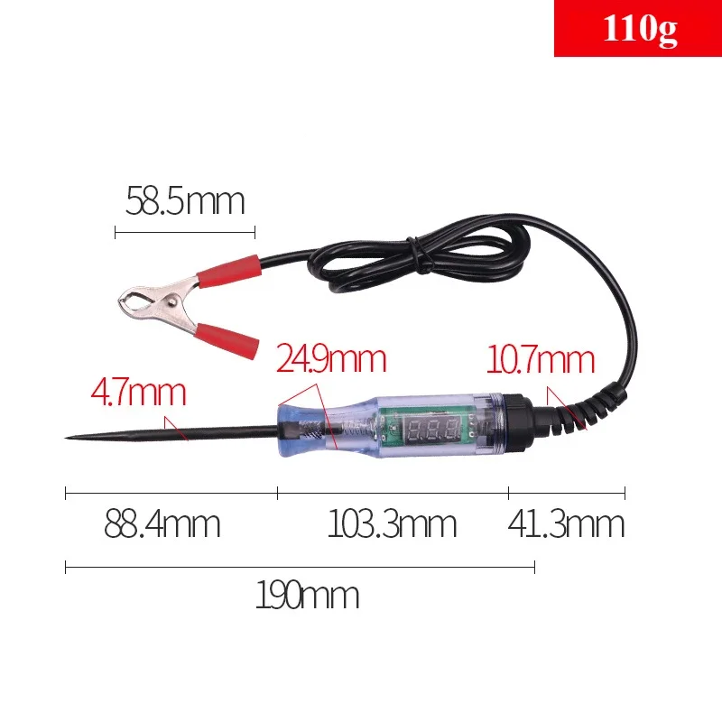 Truck Voltage Circuit Tester Auto Repair 6V/12V/24V Car Circuit Tester Premium Test Light Probe Pen Light Bulb Diagnostic Tool