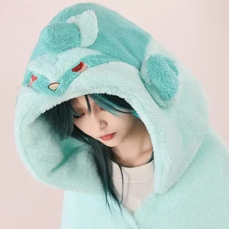 Genshin Impact Coperte con cappuccio Tighnari Scaramouche Xiao Kaveh Kaeya Venti Hutao Lyney Mantello in pile Mantello Pigiama Costume Cosplay