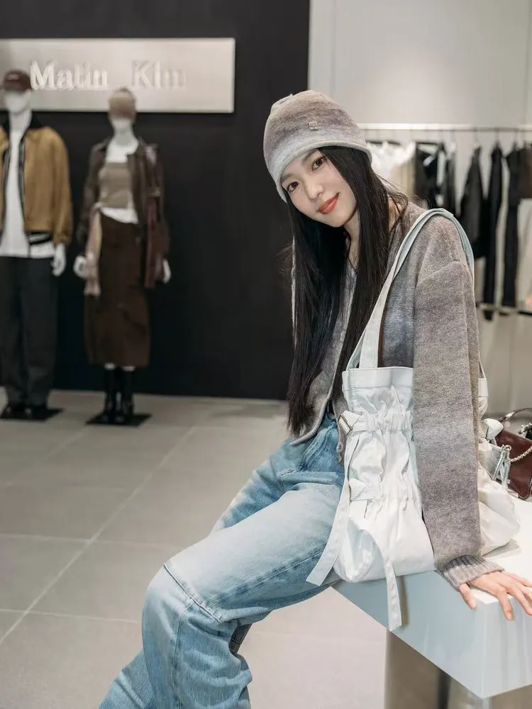 

Matimkim Vintage High Waist Straight Leg Jeans Wide Leg Scythe Spring Summer 2025 Women's Premium Denim Pants