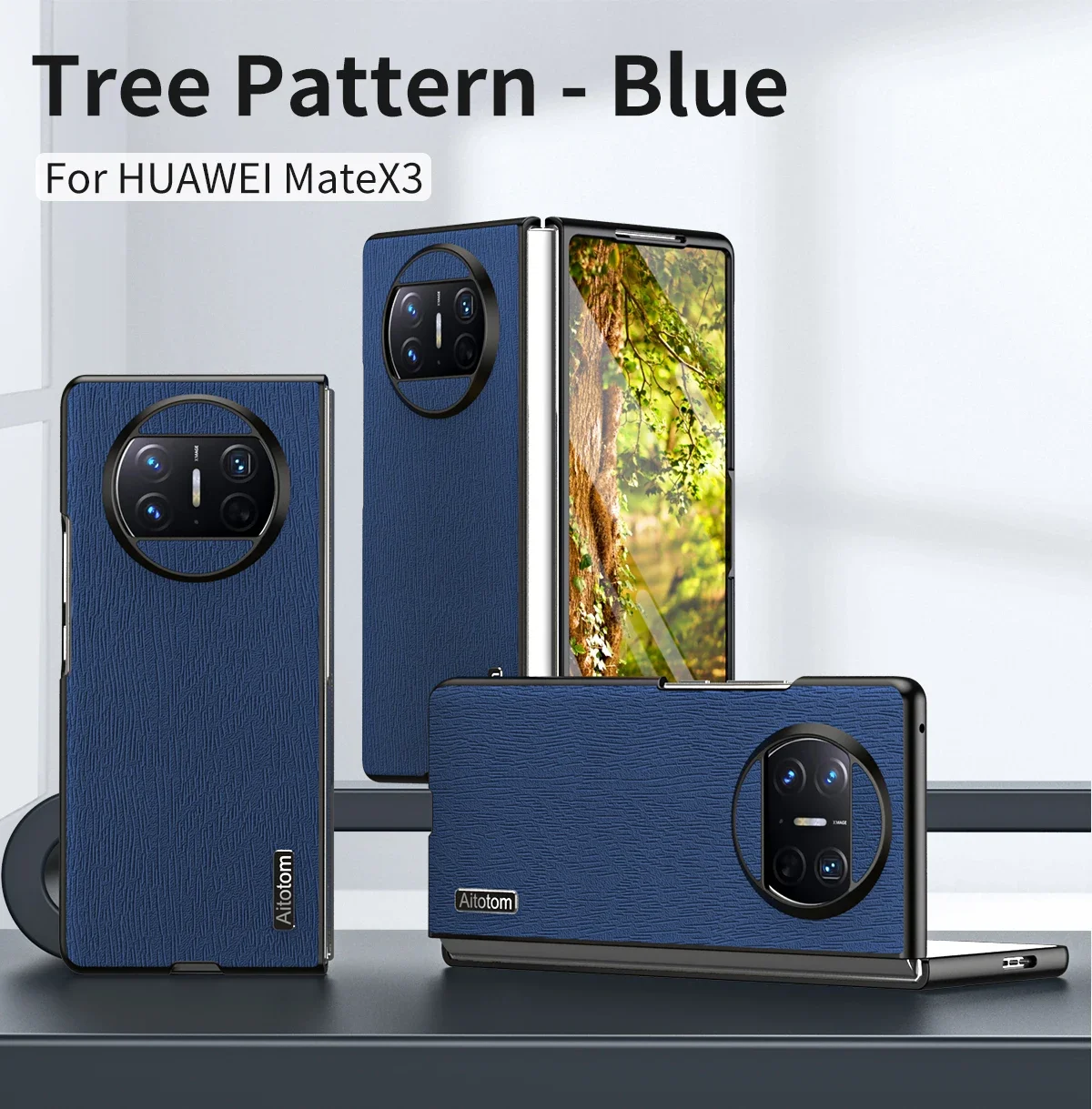 Luxury For Huawei Mate X3 HUAWEI Mate X2 Phone Case Fold Foldable Screen Phone Protection Case Tree Texture Business Back Cover