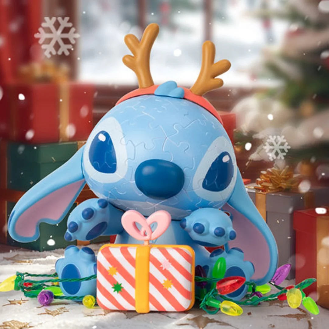 3d-Jp 69pcs Disney Lilo&Stitch: The Series Stitch Puzzle Figure Christmas Eve Stereoscopic Room Decoration Puzzle Toy Gift