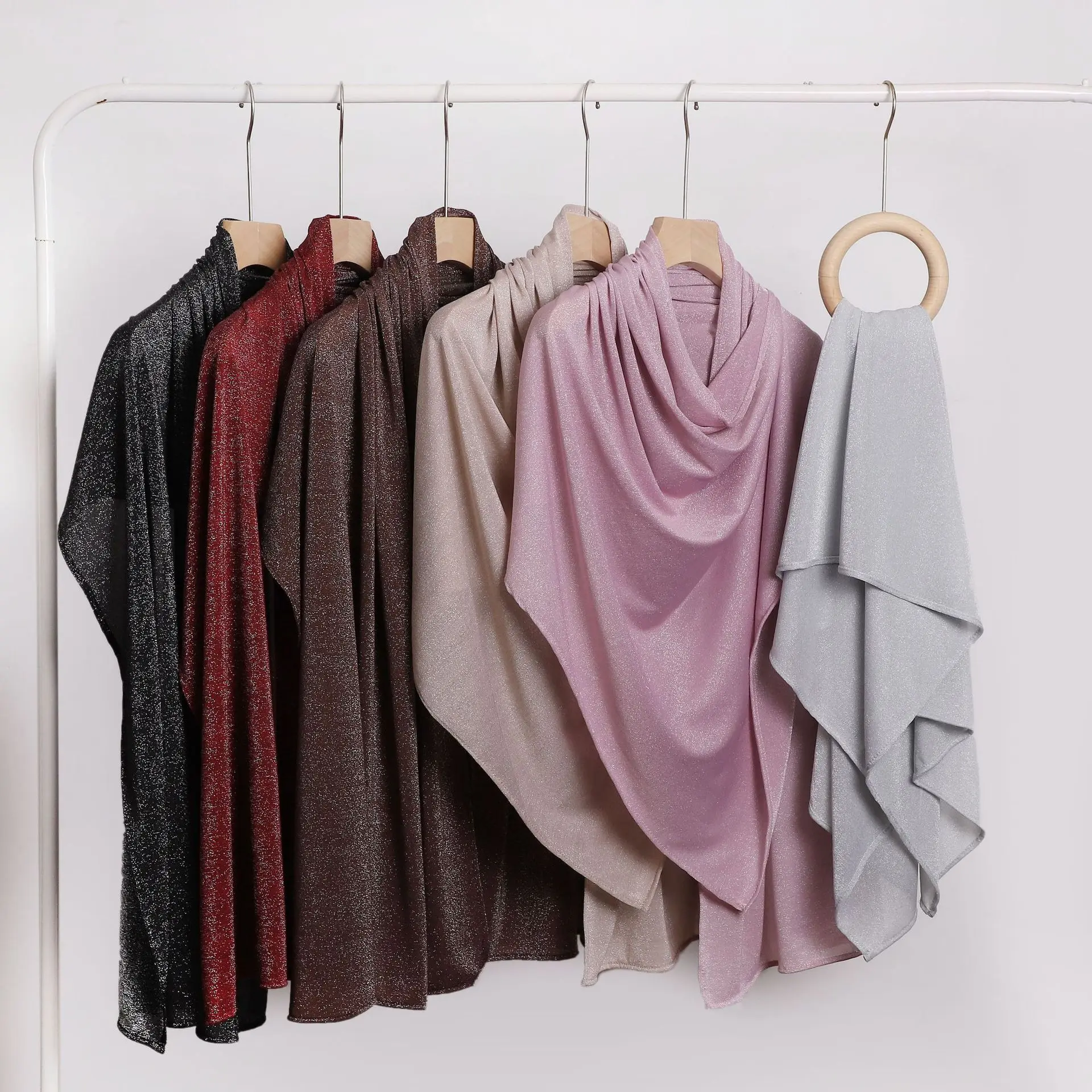 

New Shinny Cotton Jersey Hijab Scarf For Woman Muslim Hijabs Shawls Fashion Modal Headscarf Premium Long Wraps Foulard Scarves