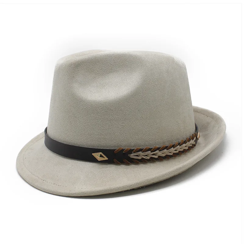 2025 Suede Hat Cross-border Autumn And Winter Felt Hat Gentleman's Small Brim Simple Classic Jazz Hat Panama Hat