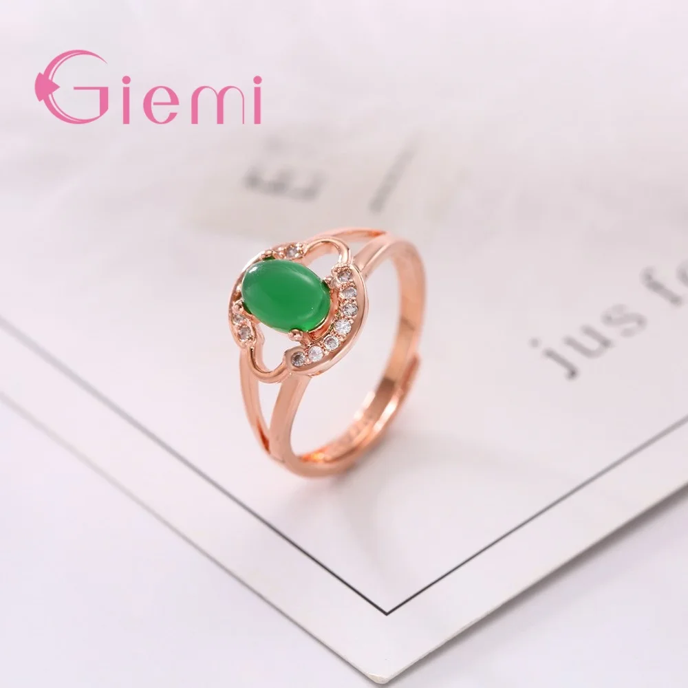 New Design Attractive Beautiful Rose Gold Color Rhinestones Resizable Ring For Women Engagement Jewelry Gift