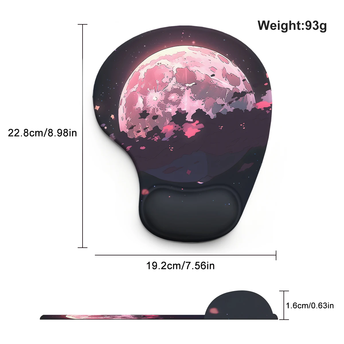 1 pc Pink Black Magic Planet Mouse Pad Wrist Ergonomic Soft Anti-Slip Wrist Rest Support Mat Computer Mouse Pad For Office  PC