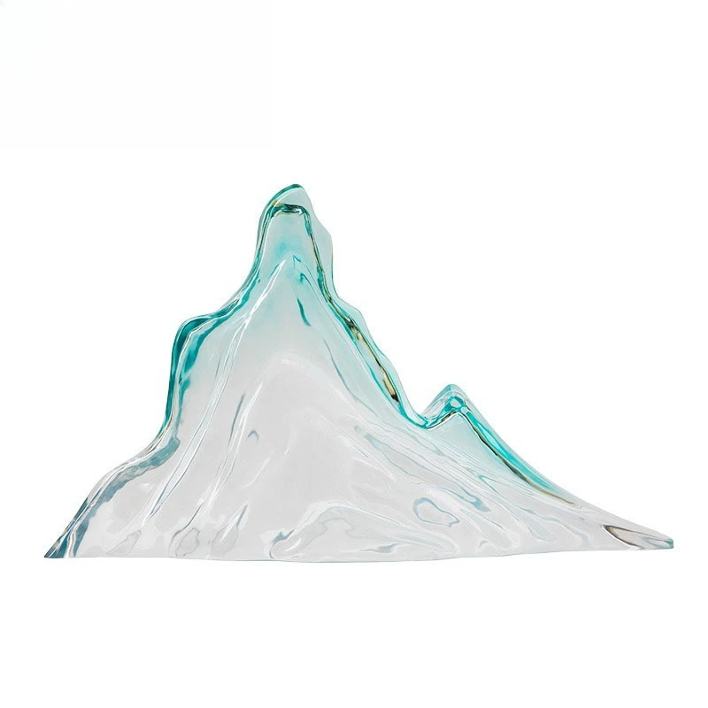 Transparent resin landscape sculpture ornament Hotel lobby Transparent mountain ornament Imitation crystal floor ornament Large