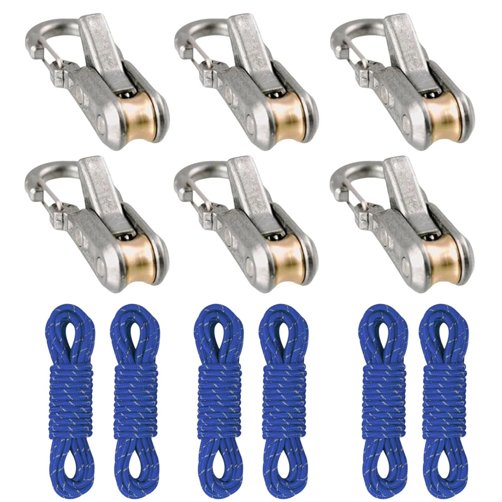 2/4/6Pack Paracord Adjusters Rope Tightening Tool & Tensioner Heavy-Duty Tie Down Rope with Roller Tensioner for Camping Outdoor