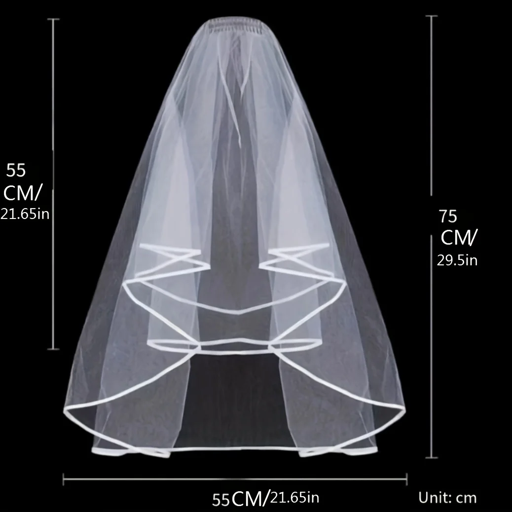 Velos de novia para boda, velos cortos sencillos de tul blanco marfil con peine para novias, despedida de soltera, despedida de soltera, Chucky