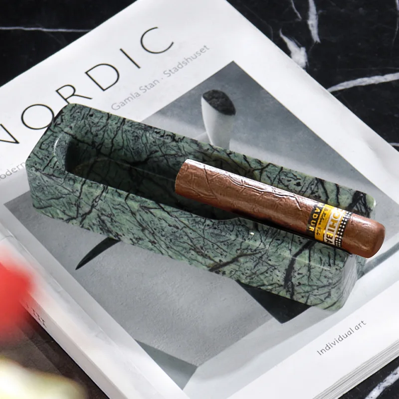 Modern Luxury High-end Natural Marble Cigar Specific Irregular Ashtray Design Ornament Sample Room Home Office Desktop Decorate
