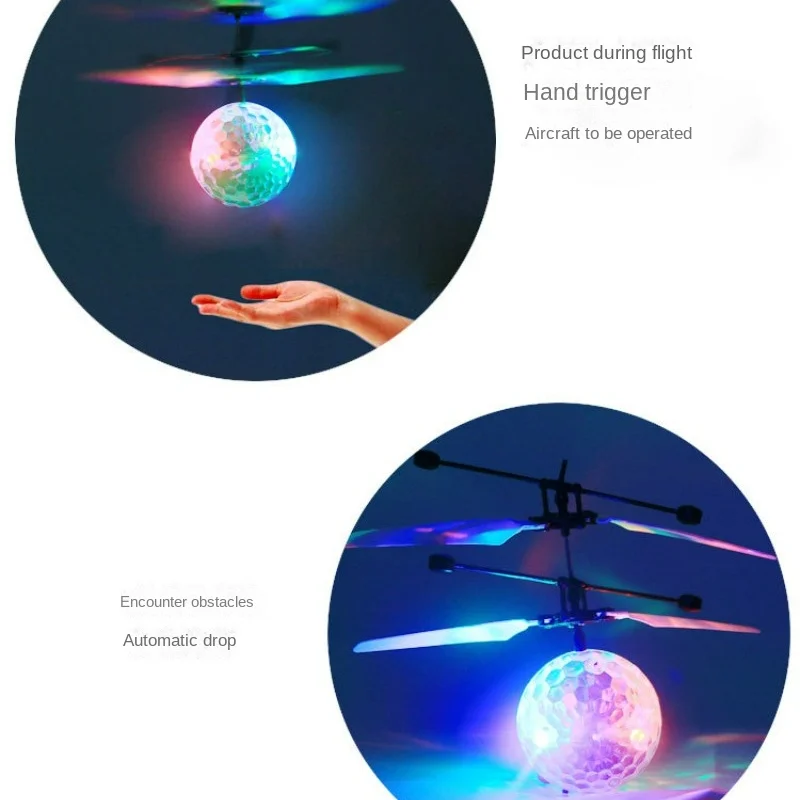 Origin Sensing Aircraft Colorful Crystal Ball Gesture Sensing Little Flying Immortal Suspended Luminous Children\'s Toy