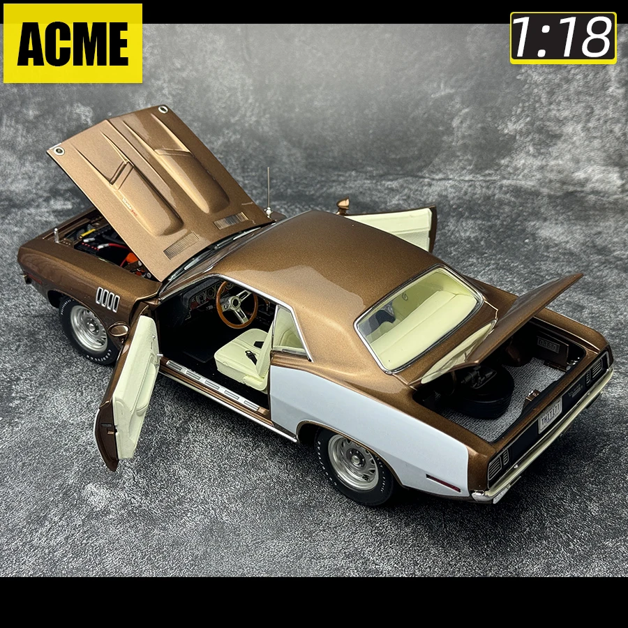 ACME 1:18 scale new Plymouth Cuda 1971 Muscle Alloy car model Sports car Static display piece holiday gift collection for friend