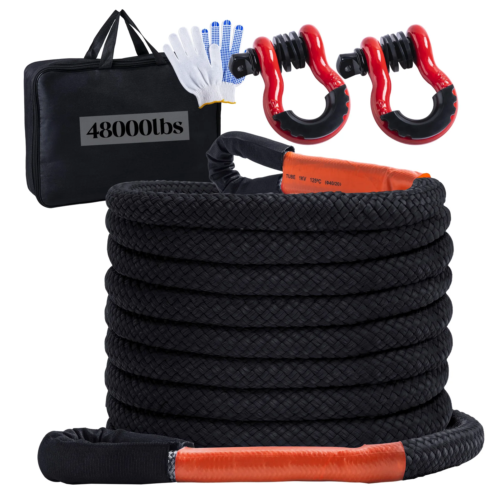 Goture Kinetic Recovery Rope, 48000Lbs,1in x 30ft, Heavy Duty 20+% Elasticity, 41000Lbs Work Load Limit for 4x4 Offroad Vehicle