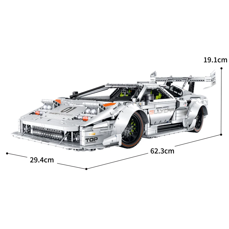 Em estoque 1:8 moc técnico rc retro carro esportivo lp5000 blocos de construção montagem tijolos corrida brinquedos para meninos presente natal conjunto