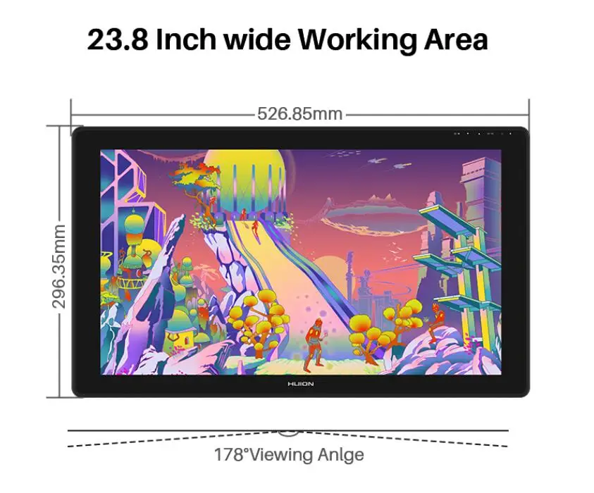 Large Working Area Kamvas 24 Plus QLED 140%sRGB Graphic Tablet Monitor