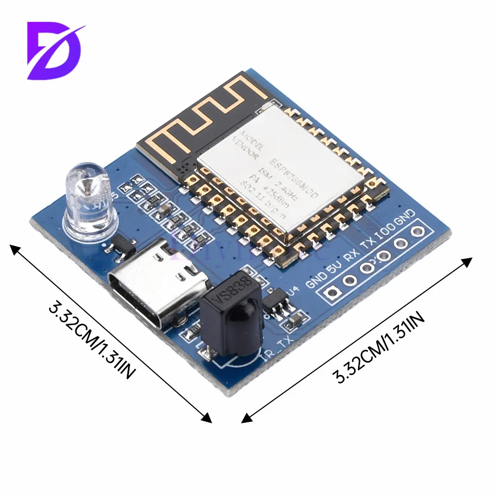 5/1Pcs ESP8266 적외선 방출 수신 NEC 명령 WIFI 전송 모듈 개발 보드 보드 ESP-12F 모듈 TYPE-C