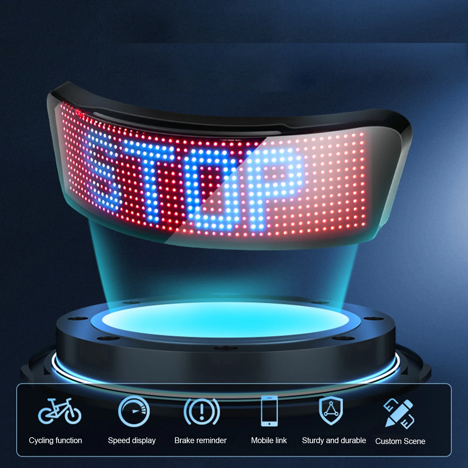 

LED Full-Color Helmet Display Screen LED Light Up Motorcycle Bike Helmet Display BT APP Control Riding Speed Display