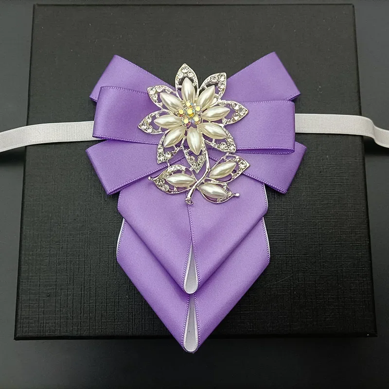 

Handmade Bow Tie Luxury Rhinestones Ribbon Men’s Wedding Shirt Accessories Collar Flower High-end Original Jewelry Gifts for Men