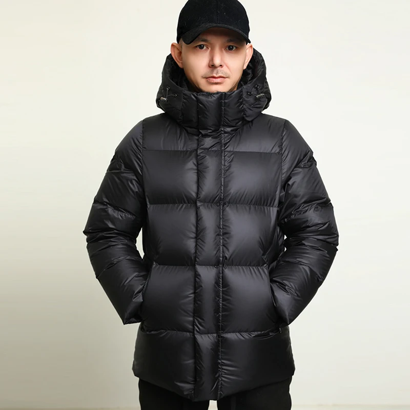 Imagem -04 - Jaquetas Puffer Fofas para Homens e Mulheres Cabolsa Preto com Capuz Grosso Quente Versátil Roupa Russa Casual Inverno S2xl