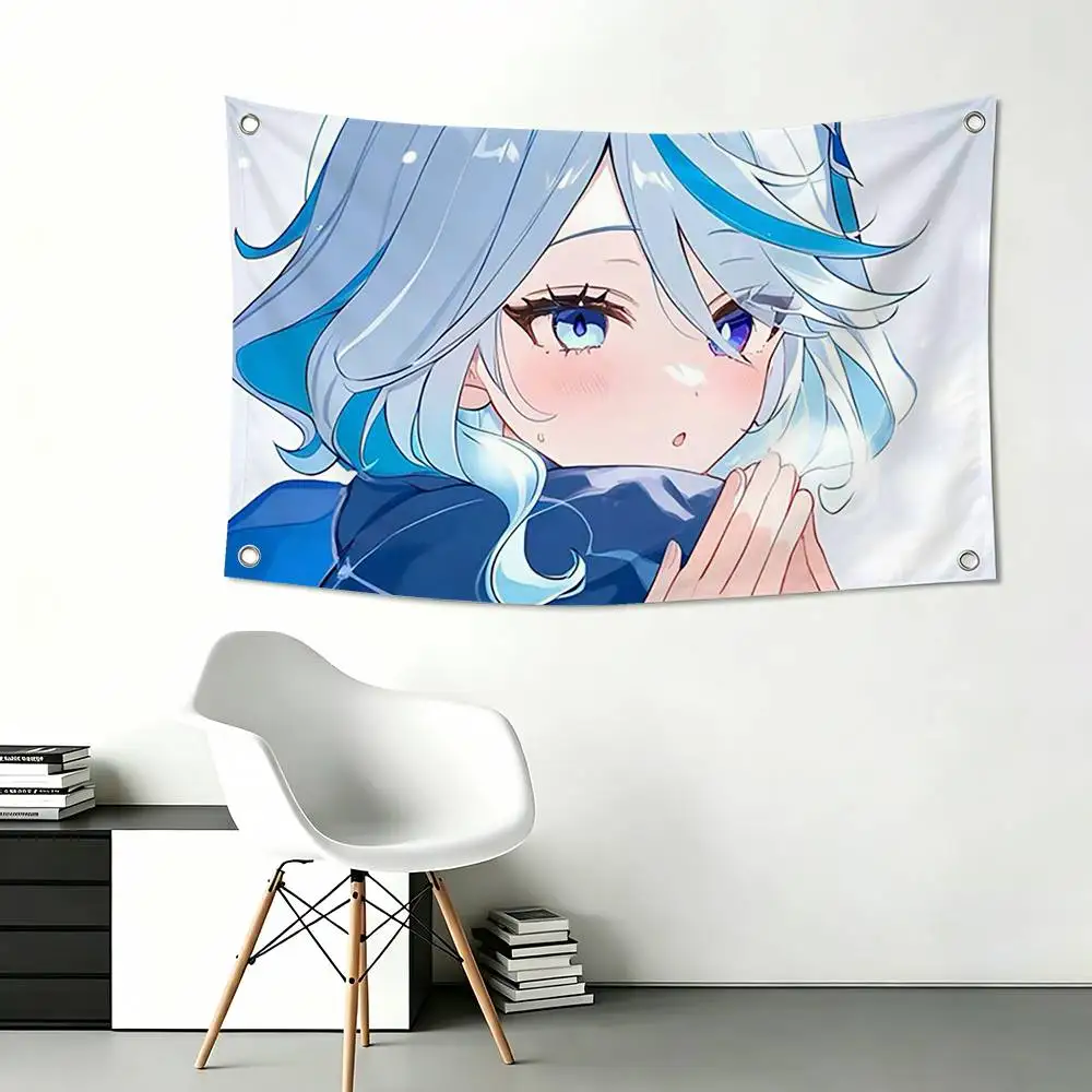 F-Furina Genshin Impact Flags Wall Hanging Tapestry Outdoor Garage Room Decorative flag Background Blanket 6