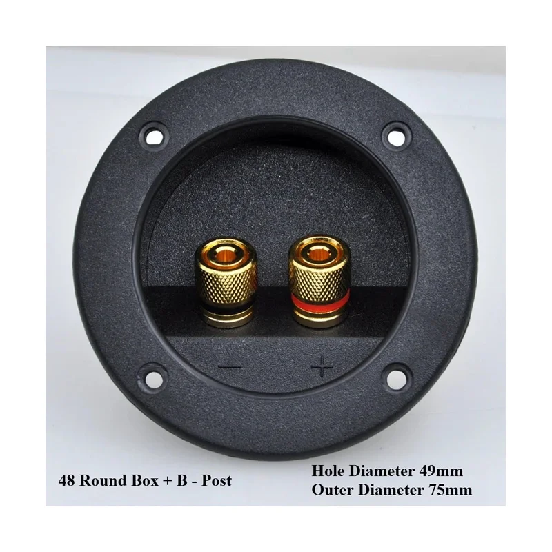 Pair of Black Speaker Terminal Binding Post Boxes with 2 Gold-Plated Banana Jacks, Spring-Loaded Cup Connection Subwoofer Stereo