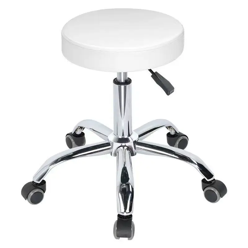 

Metal Swivel Chair Lift Office Salon Hairdresser Round Stool with Pulley