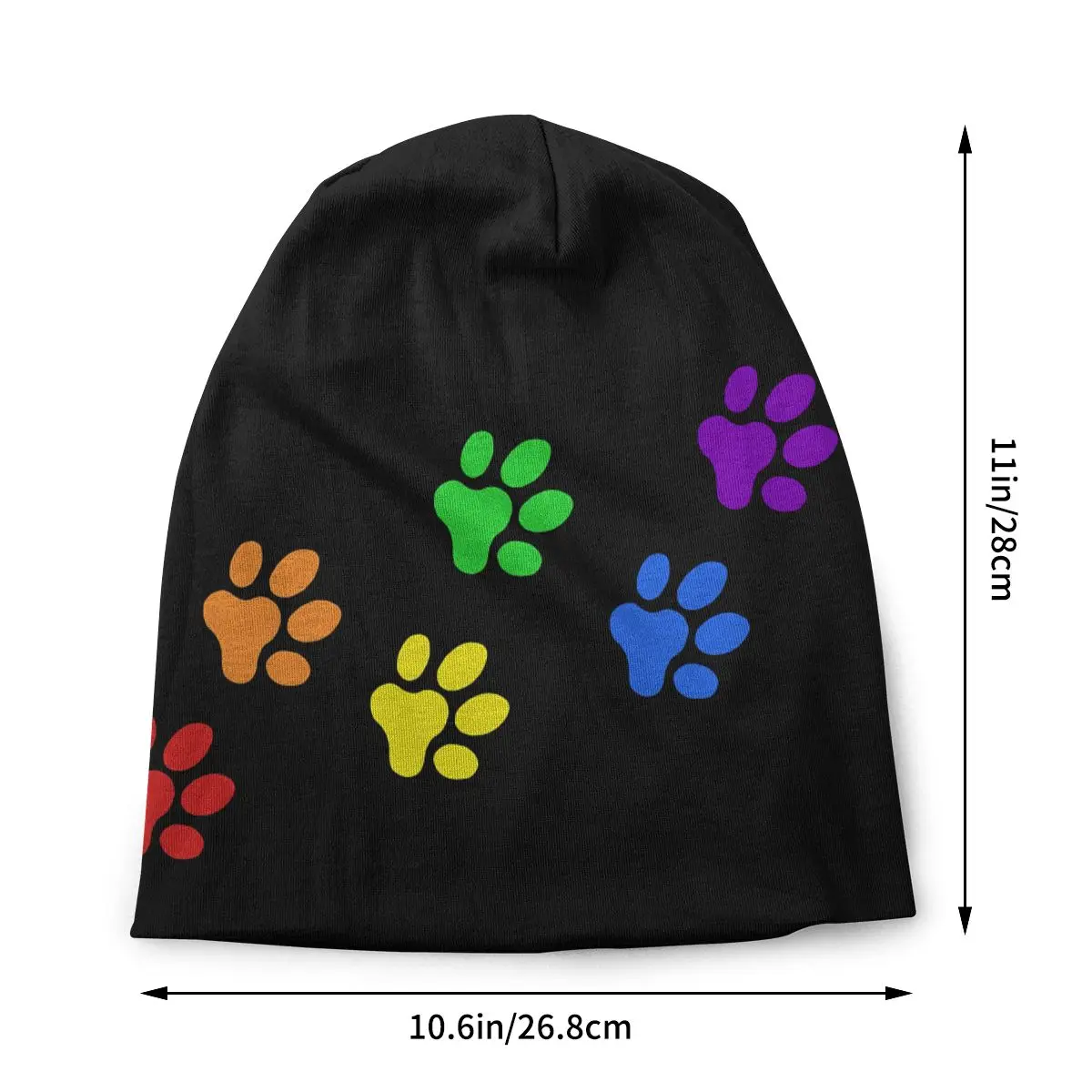 Rainbow Dog Prints Men Women Thin Beanies Windproof Ski Cap Double Layer Fabric Bonnet Hat