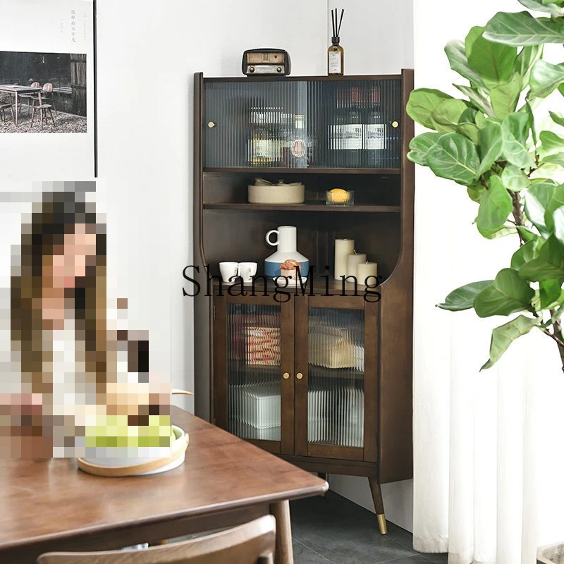 

FG Solid Wood Corner Cabinet Bedroom Triangle Corner Shelf Living Room Corner Storage Cabinet