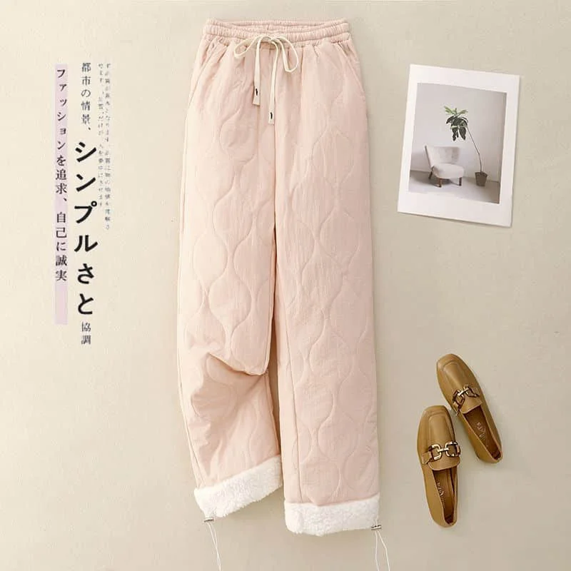 Pantalon droit matelassé pour femmes, Vintage, Style coréen, décontracté, léger, en coton ajouté, Cargo, vêtements pour femmes, hiver