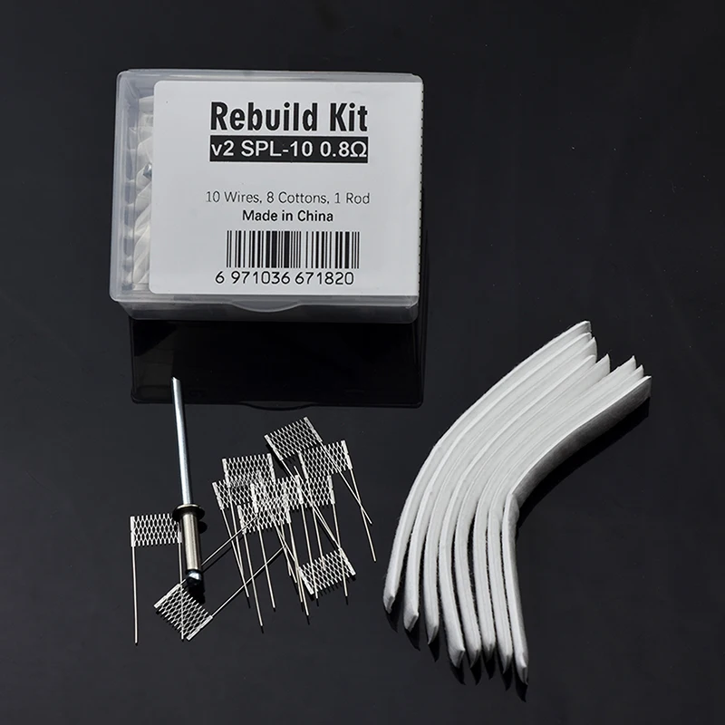 Kit de reconstrucción de cable de resistencia de bobina de malla, herramienta de accesorios de repuesto, V2 Spl-10, 0,6/0,8 ohm, Spl-10, 1,0/1,2 ohm, 1 Juego