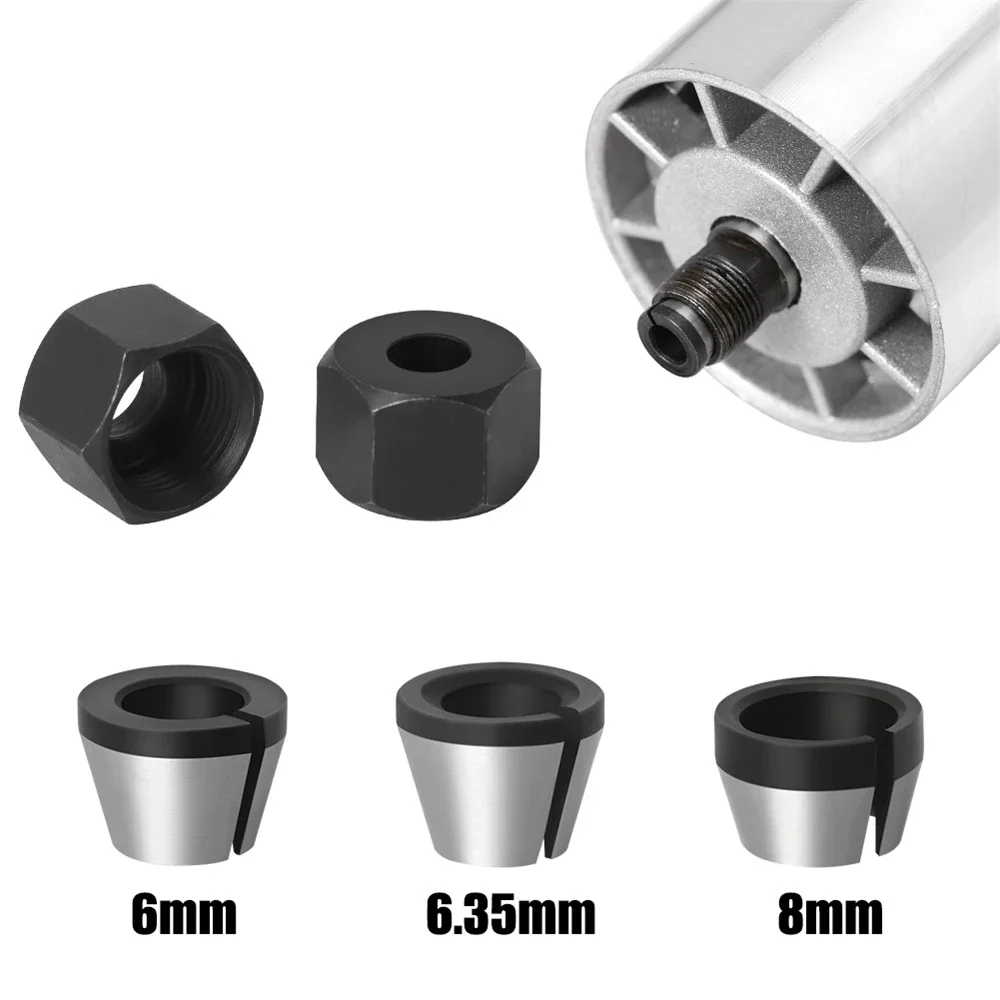 5Pcs 6mm 6.35mm 8mm Milling Cutter Collet Adapter Engraving Trimming Machine Chucks Trimmer Router Bit Accessories Tool