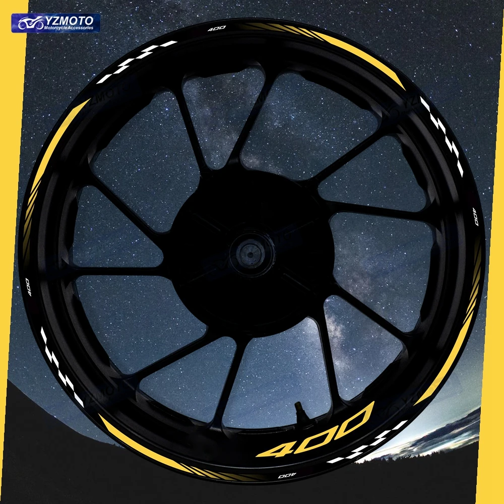 

Для мотоцикла NINJA400 17-дюймовая наклейка на переднее и заднее колесо, наклейка на ступицу, модифицированная декоративная светоотражающая водонепроницаемая наклейка на обод