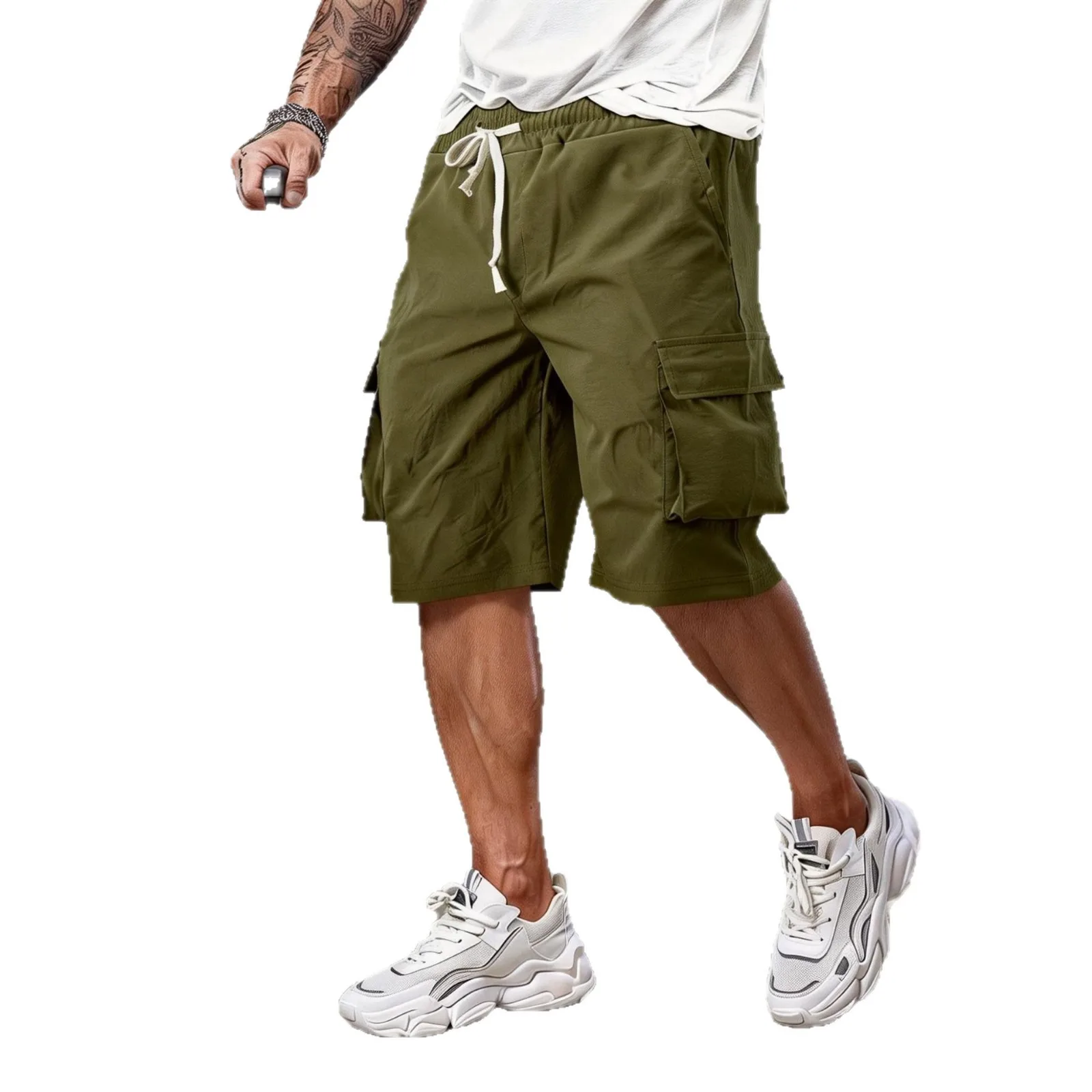 

2026 New Durable Tactical Shorts Outdoor Solid Color Cargo Five Quarter Shorts Men's Daily Casual Training Hiking Cycling Shorts