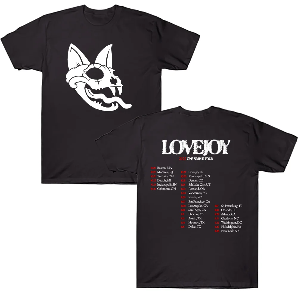 Loveoy 2025 One Simple Tour Tees Lovejoy Band Graphic T Shirts Casual Man Clothes Fashion Unisex High Quality Cotton T-shirt Y2K