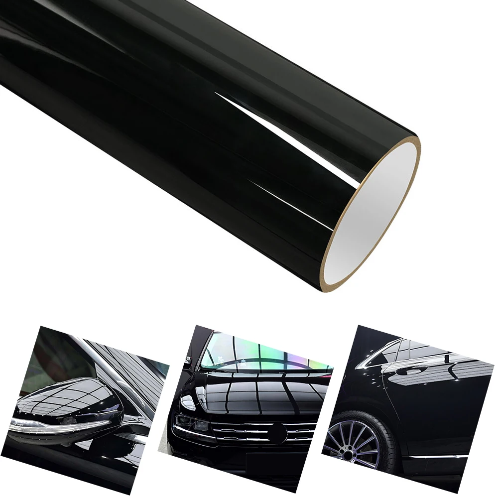 

7.5mil TPU Glossy Black Car Vinyl Film Anti-Scratch Resistant Sticker Self-Repairable Accessories Car Paint Protection Wrap Film