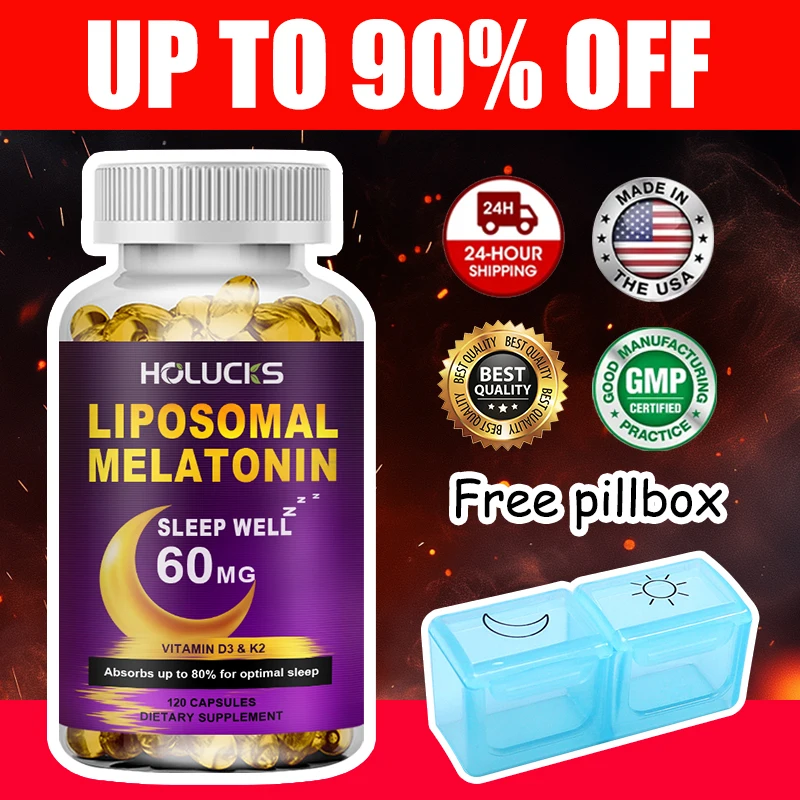 Extra Strength Melatonin Supplement, Support Deep Relaxation, Muscle Calm & Restorative Sleep, Healthy Circadian Rhythm, Non-GMO